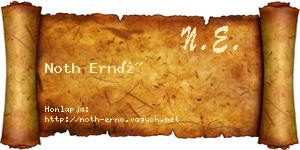 Noth Ernő névjegykártya